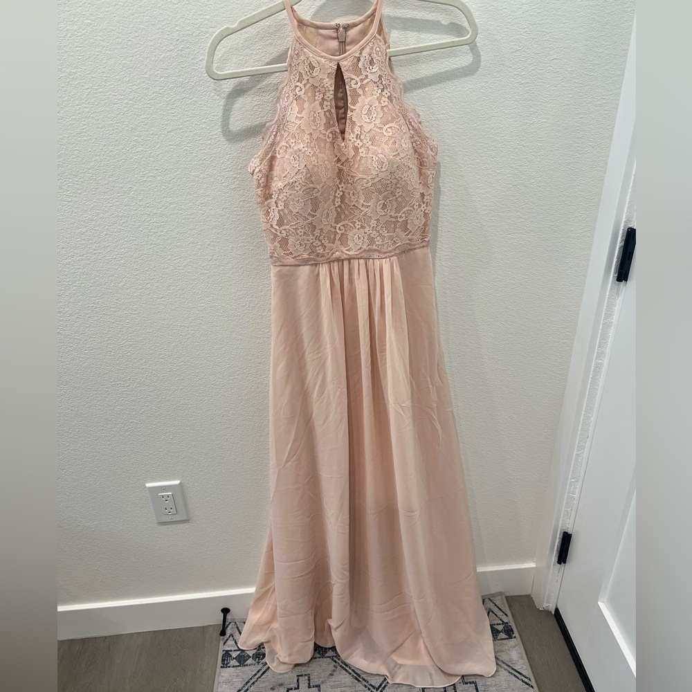 Elegant Lace Halter JJs House Maxi Dress